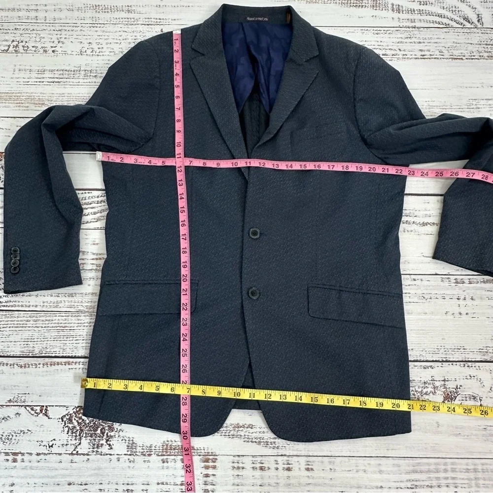 Scotch & Soda Men’s Size XL / 52 ( US 42 ) Navy Blue Print Blazer